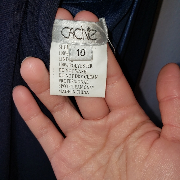 Simple Elegant Navy Blue Caché Floor Length Dress - Picture 5 of 8